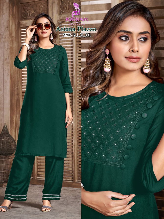 Asiana By Poonam 1001 To 1006 Kurti With Bottom Collection

